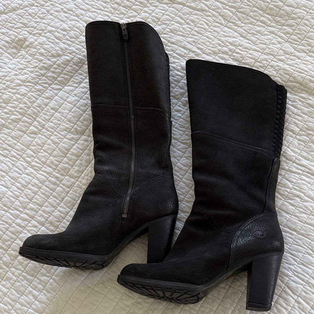 Timberland Black Heeled Boots for Women